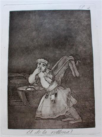 FRANCISCO JOSÉ DE GOYA Group of 6 etchings with aquatint from Los Caprichos.